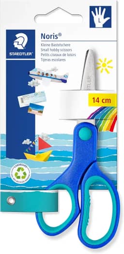 Tesoura Escolar para Canhoto 14cm, Staedtler, Noris Club, 965 14LNBK04, Ponta Arredondada