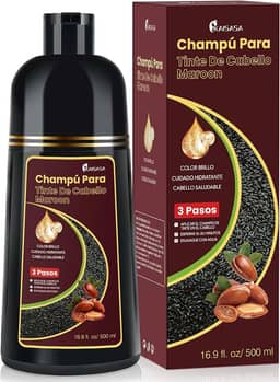 KAISASA Shampoo de tintura de cabelo 3 em 1 shampoo 500ML, instantâneo para cabelo de ingredientes herbais para mulheres e para mim capa de xampu de cabelo cinza branco em minutos marrom castanho