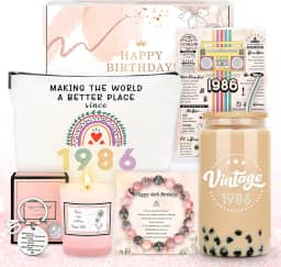 Presentes de aniversário de 40 anos para mulheres 40 anos e fabulosas ideias de presente para mulheres 40 anos feliz aniversário 40 anos decoração cesta de presente com copo vela bolsa pulseira