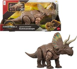 Jurassic World Dinossauro de Brinquedo Rebirth Rastreadore Gigantes Eotriceratops para crianças a partir de 4 anos