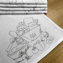 Pano De Prato Com Bainha Riscado 67x41, 25 Unidades