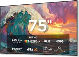 iFFALCON Smart TV Classe QLED 4K de 75 polegadas, TV mural ultrafina, 144Hz, HDR, modo artístico com arte AI, ampla gama de cores, Dolby Vision IQ, Dolby Atmos, Google Assistant Voice Remote (modelo