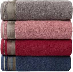 Kit Com 4 Toalhas Banhão Gigante Alta Absorção Sublime 70x150cm - KIT 1 (Gris/Rosa/Terracota/Azul)