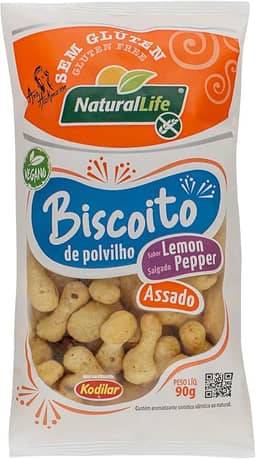 Biscoito de Polvilho Natural Life - Sabor Lemon Pepper - Sem Glúten - Vegano - 90g