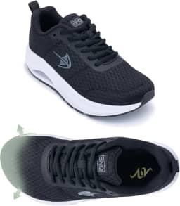 Tênis feminino de caminhada com bico largo com suporte de arco tênis ortopédico de largura larga para fascite plantar alívio da dor EUA 6-11, Preto, 8.5 Wide