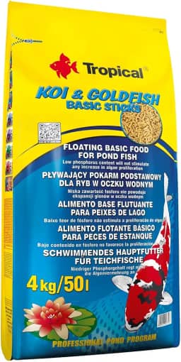 Tropical Ração Para Peixes Koi&Goldfish Basic Sticks 4Kg Para Peixes