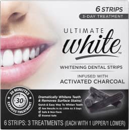 Ultimate White Conjunto De Tiras Para Clareamento Dental Com Carvão Ativado, Kit Cuidados Bucais, Beleza E Pessoais, Removedor Manchas, Clareador, 6 Peças