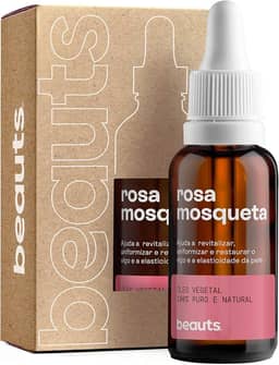 Óleo de Rosa Mosqueta - Puro, Uniformizador, Hidratante e Antioxidante - Para Manchas, Rugas, Estrias e Melhor Elasticidade - Uso Facial, Oleo Corporal e Cabelos - 100% Pura Natural Vegano - 30 mL Beauts