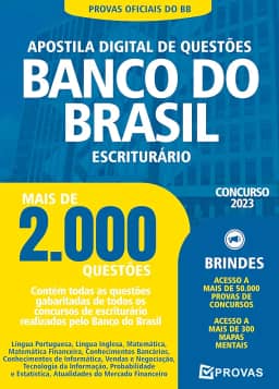 Apostila Digital de Questões para Concurso do Banco do Brasil 2023: Mais de 2.000 Questões Oficiais de Concursos Anteriores