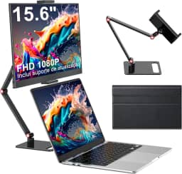 Monitor portátil com suporte 15.6 "-Laptop Extender de tela 1080P FHD para USB C hdmi Display de tela portátil Vesa compatível para Windows Mac/Android/Switch / PS5
