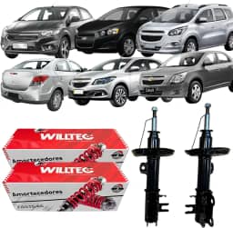 Par Amortecedor Dianteiro Gm Onix 2012 a 2019 Prisma 2013 a 2019 Spin 2012 a 2014 Cobalt 2011 a 2019 Sonic 2012 a 2014 Onix Joy 2020 a 2023 Willtec