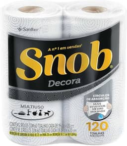 Snob Papel toalha multiuso fd decorada 120fls - 2 rolos