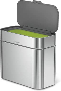 simplehuman Suporte de compostagem, compartimento destacável e de bancada, 4 litros/1,06 galões, aço inoxidável escovado
