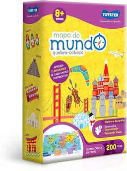 Toyster - Quebra-cabeça: Mapa do Mundo - 200 peças