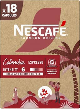 Café em Cápsula Nescafé Farmers Origins Colombia - compatível máquina Nespresso, 18 cápsulas 44g