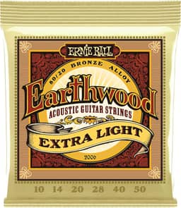 Cordas para guitarra acústica Ernie Ball Earthwood P02006, Extra Light, bronze 80/20, calibre 10-50