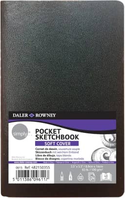 DALER ROWNEY Simply Sketchbook, Papel para Desenho em Caderneta, Tamanho 14x8,9cm, Capa Flexível