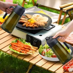 Pulverizador de azeite de oliva de vidro de 470 ml para cozinhar dispensador de óleo 2 em 1 para cozinhar fritadeira a ar e salada, frasco de spray premium de grau alimentício, preto, verde