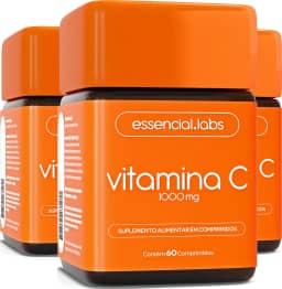 03 POTES DA VITAMINA C 1000mg - FÓRMULA 100% PURA E CONCENTRADA - 180 DOSES