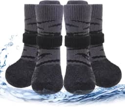 PUPTECK Sapatos Antiderrapantes Para Cães Em Pavimentos Quentes/Frios, Botas Para Idosos, Botas De Borracha E Protetores De Patas Para Cães De Pequeno, Médio E Grande Porte Para Evitar Lambidas, Mei