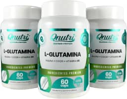 Kit 3x L-Glutamina Qnutri Suplemento Natural Aminoácidos 60 cápsulas