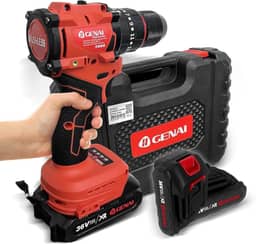 Parafusadeira Furadeira e Parafusadeira Brushless Parafusadeira e Furadeira Kit Parafusadeira 36V Com Impacto Profissional 1750r/min 65N.m Com 2 Bateria