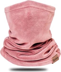 Polaina de pescoço de lã para inverno, cobertura de pescoço de algodão, balaclava à prova de vento, máscara facial para mulheres e homens, rosa, tamanho �nico