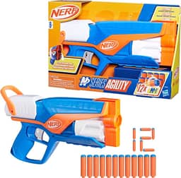 Nerf N Series Agility - Lançador em plástico azul e laranja com 12 dardos Nerf N1 (compatíveis apenas com lançadores N Series), para crianças a partir de 8 anos