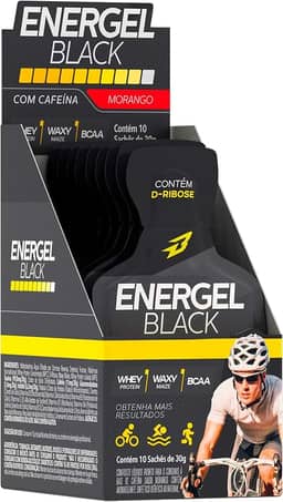Energel Black 10 Sachês Sabor Morango Bodyaction