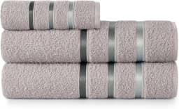 Jogo de Toalha 02 Banho e 01 Rosto, 100% Algodão Teka Dry