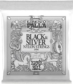 ENCORDEAMENTO P/VIOLAO CLASSICO ERNESTO PALLA BLACK AND SILVER NYLON TENSAO MEDIA P02406 ERNIE BALL