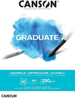 CANSON Graduate, Bloco de Papel para Aquarela, Tamanho A4