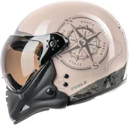 Peels Capacete Moto Aberto com Queixeira Removível F-21 North Off White/Preto 58
