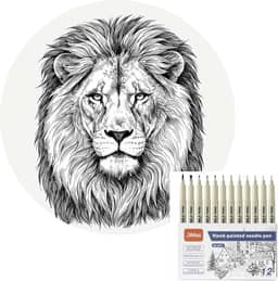 Conjunto de 12 Canetas Nanquim Profissionais, Pontas Diferentes 0.2-3.0mm, à Prova D'água, para Mangá, Desenho Técnico, Lettering e Caligrafia