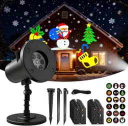 Refletor Projetor de Natal 3D ao Ar Livre, 12 Luzes Coloridas com Padrão de Natal, Projetor LED de Natal à Prova D'Água, Adequado para Decoração de Parede Interna e Externa