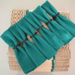 Kit Jogo Americano Diversas Cores Tear Mineiro De Luxo 6 Lugares 100% Algodão (JADE)