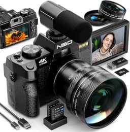 NBDCAM Câmera digital 4K com cartão SD de 32 GB, câmera DSLR para fotografia e vlogging – PZJ-S100P-US-2411