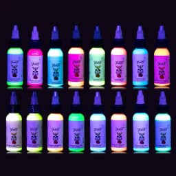 Conjunto De Tinta Para Tatuagem - Kit Uv Com Brilho Em Luz Negra, 16 Cores, 1 Oz (28 Ml), Fluorescente Profissional E Equipamento Suprimentos Halloween (30 Cores)