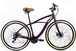 Bicicleta Rino Caiçara Aro 29 Alumínio – 21 Marchas, Suspensão 80mm, Freio a Disco, Cubo Rolamentado, Rapid Fire (Violeta, 18)