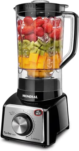 Liquidificador Turbo, Mondial, Preto/Inox, 1000W, 110V - L-1000 BI