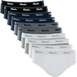 Kit 10 Cuecas Slip Algodão Cotton Hipoalergênica Masculino Mash
