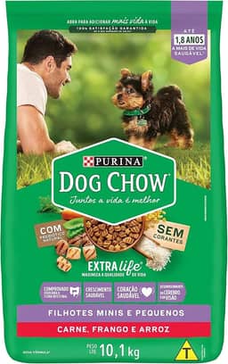 Purina Dog Chow Nestlé Purina Dog Chow Extralife Filhotes Mini E Pequenos Carne Frango E Arroz 10 1Kg