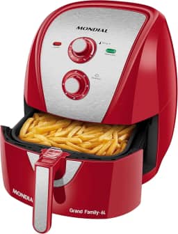 MONDIAL Fritadeira Sem Óleo Air Fryer 6L, Vermelho/Inox, 1900W, 220V - AFN-60-RI