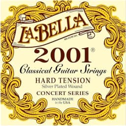 La Bella Corda de violão clássica de concerto banhado a prata 2001 Hard Tension