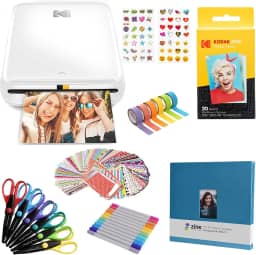 KODAK Step Impressora fotográfica sem fio 5 x 7,6 cm Zink Paper Technology App para iOS e Android (branco) Pacote de scrapbook