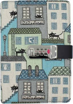 ANKOMINA Caderno de anotações Creative Cute Senha Cadeado Diário Digital Cadeado Diário com Cadeado para Mulheres Meninas, 130 Folhas/260 Páginas