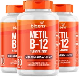 Metil B-12 Vegan Vitamin Metilcobalamina 414% VD, Bigens, 60 cápsulas (Kit 3)