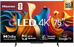 Hisense Smart TV UHD 4K QLED 75" Polegadas 75Q6N Google TV com HDR10+, Dolby Atmos, Modo Esporte, Modo Jogo Plus e Compatível com Alexa