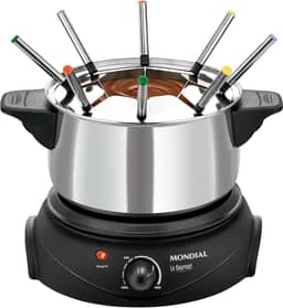 MONDIAL Panela Elétrica de Fondue, Preto/Prata, 1200W, 110V - FD-02