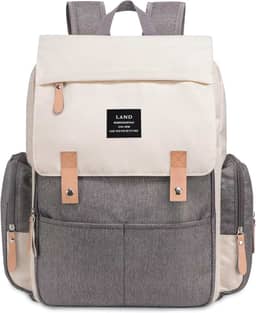 THE LAND Bolsa Mochila Maternidade, Original, Modelo Luxury, Marca d’água LANDUO, Até 7kg, 16 Bolsos Funcionais, Trocador, Ganchinhos, Impermeável, Térmica, Oxford 600D.